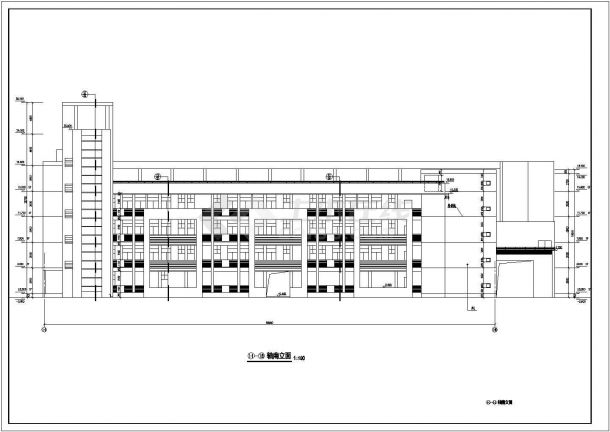 5层框架教学楼建筑施工图CAD-图二