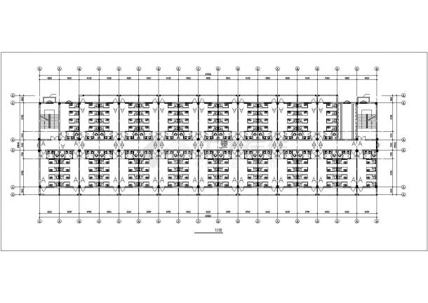 郑州市某工业区2900平米4层框架结构宿舍楼平立剖面设计CAD图纸-图一