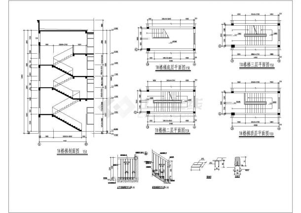 南京某工厂3100平米3层框架结构宿舍楼建筑设计CAD图纸-图一