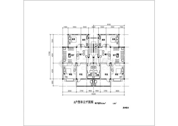 宿迁市某新建小区110平米左右的平面户型设计CAD图纸（9张）-图一