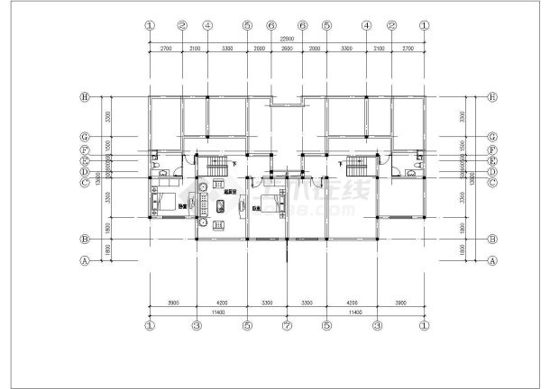 宿迁市某新建小区110平米左右的平面户型设计CAD图纸（9张）-图二