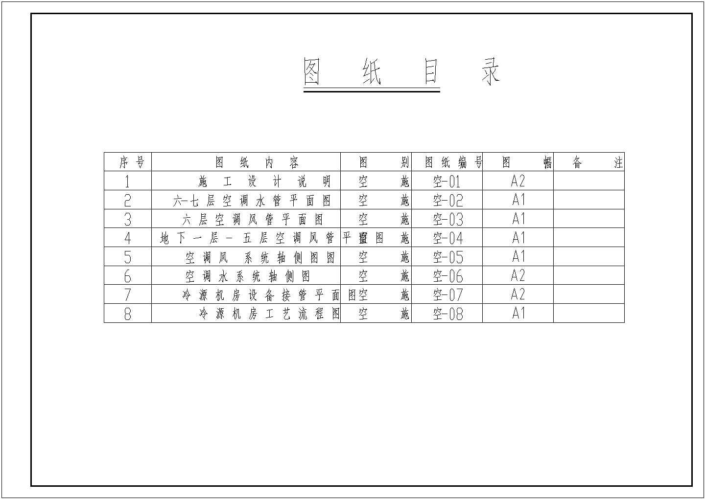 广州某商务大厦全套空调工程设计cad图纸(含空调风管平面图)