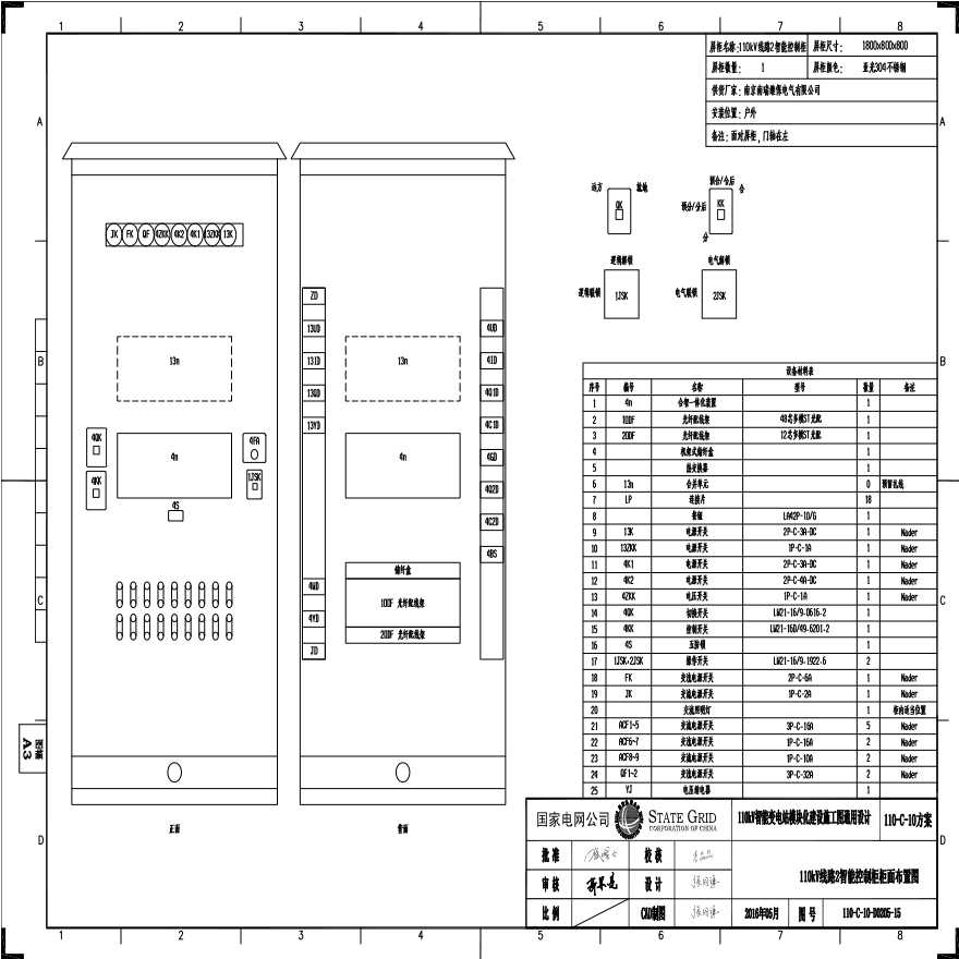 110-C-线智能控制柜柜面布置图.pdf-图一