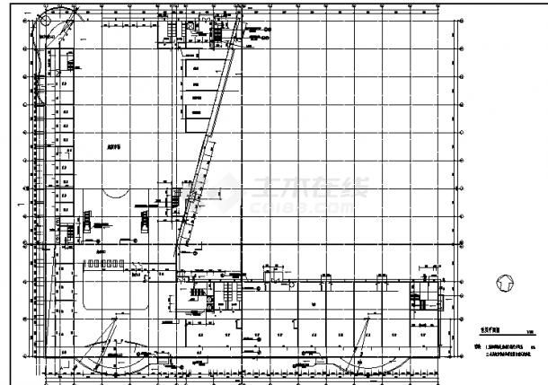 某市二套超市综合楼建筑设计施工cad图纸（含设计说明）-图二