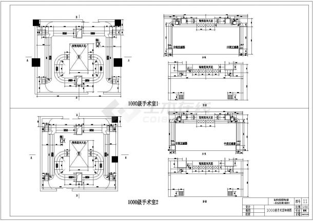 杭州某医院空调系统施工设计cad图纸(含风管平面布置图)-图一
