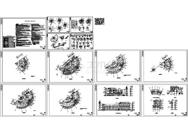 某小区中国古典会所全套建筑设计cad图纸-图一