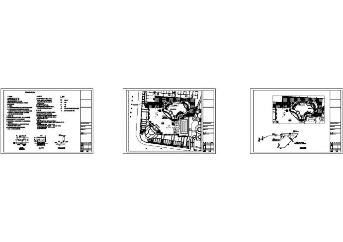 某工程绿化灌溉,水景喷泉及景观排水等给排水管线设计cad施工图（含设计说明）_图1