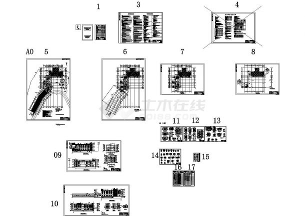 某地三层框架结构幼儿园建筑设计cad全套施工图（含设计说明）-图二