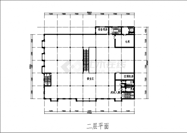 连云港三套超市综合楼建筑设计施工cad图纸（含设计说明）-图二