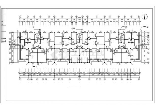 广州某小区3180平米五层砖混结构住宅楼全套建筑设计CAD图纸-图一