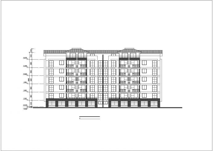 扬州市某小区1570平米7层框混结构住宅楼平立剖面设计CAD图纸_图1