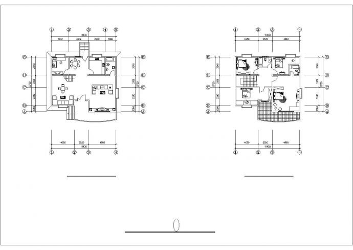 某城市多种别墅建筑方案经典户型设计施工CAD图纸_图1