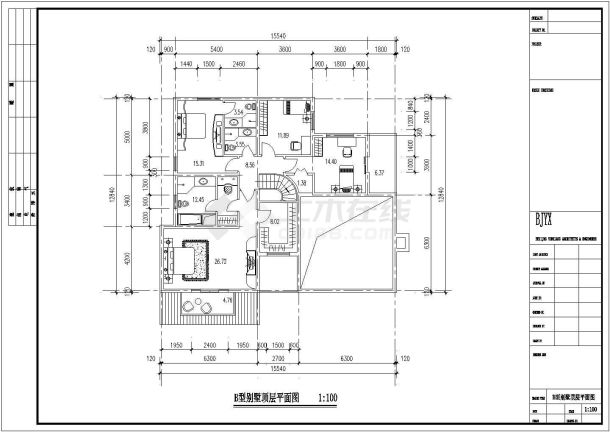 某城市高档别墅建筑方案经典户型设计施工CAD图纸-图一