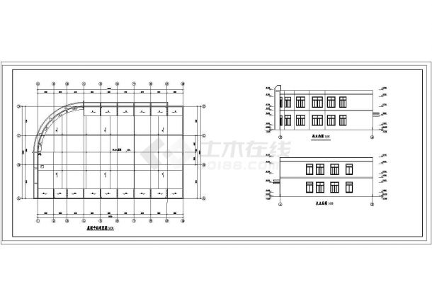 厂房设计_某砖混结构二层工业厂房设计cad建筑施工图（甲级院设计）-图一