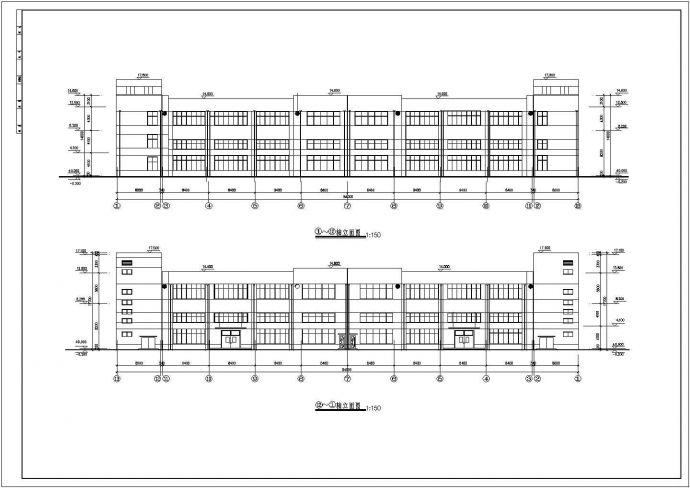 厂房设计_某二层带夹层框架结构工业生产厂房设计cad建筑方案图（标注详细）_图1
