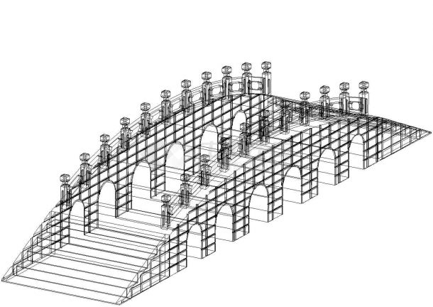 三维拱形桥设计剖面CAD参考图-图一
