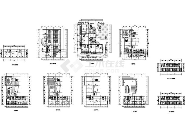 长63米 宽52米 -2+21层酒店建筑平面方案设计图-图一