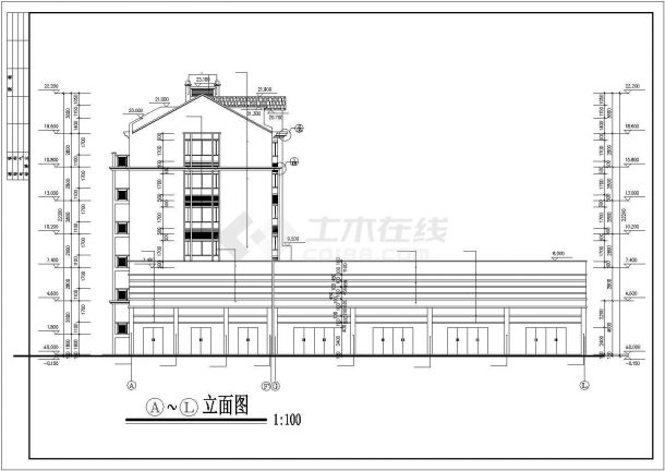 杭州某小区占地1000平米6层框架结构住宅楼砌体建筑设计CAD图纸-图一