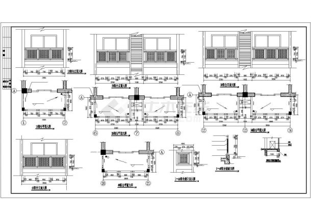 杭州某小区占地1000平米6层框架结构住宅楼砌体建筑设计CAD图纸-图二