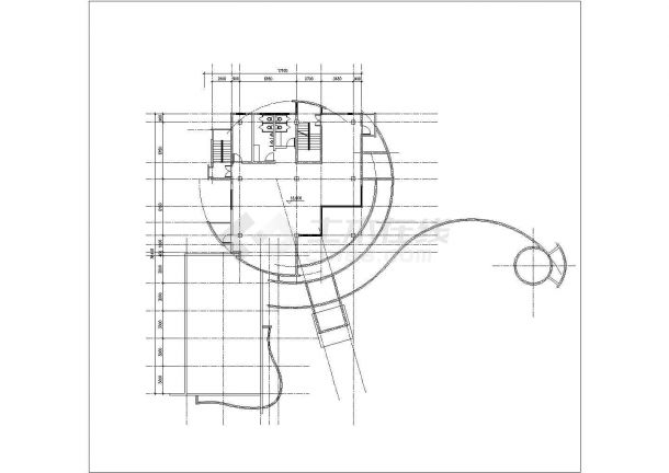 1000平米五层框架结构休闲会所平立剖面设计CAD图纸-图一