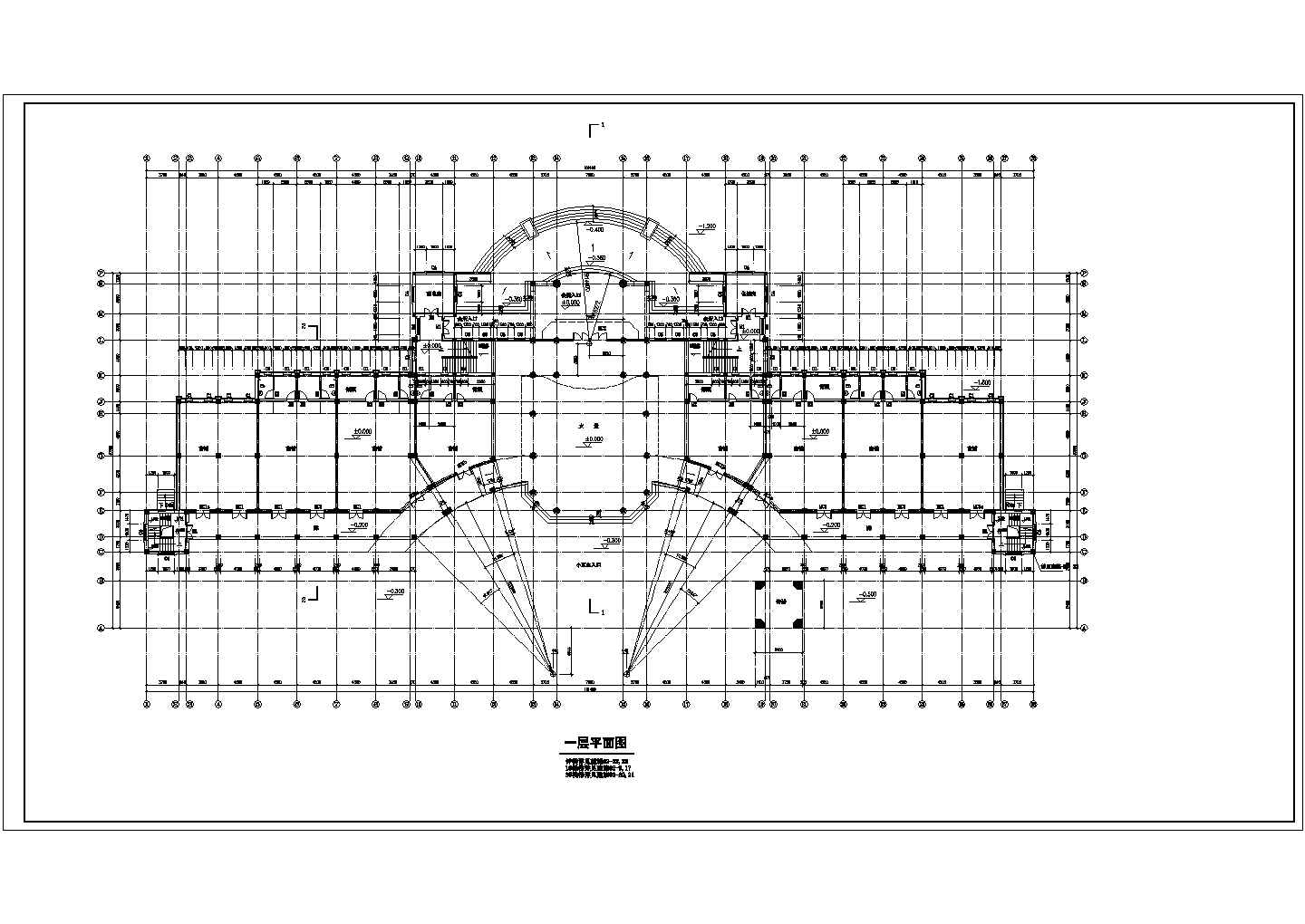 1800平米2层混合结构休闲商务会所平立剖面设计CAD图纸（含夹层）