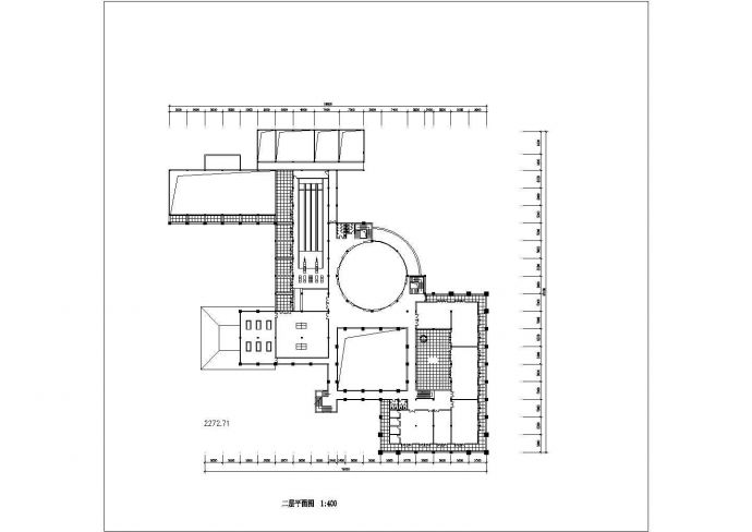 合肥市某度假区94x89米左右2层框混结构休闲会所平立剖面设计CAD图纸_图1