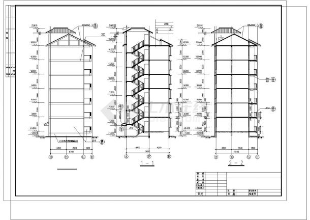 长46.8米 宽9米 六层经济适用房三单元每单元2户2416平米对称户型 含设计说明-图二
