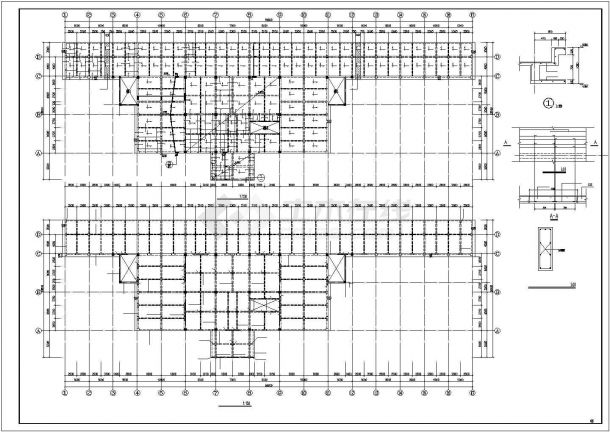 杭州某高尔夫球场1600平米2层框架结构休闲会所结构设计CAD图纸-图二
