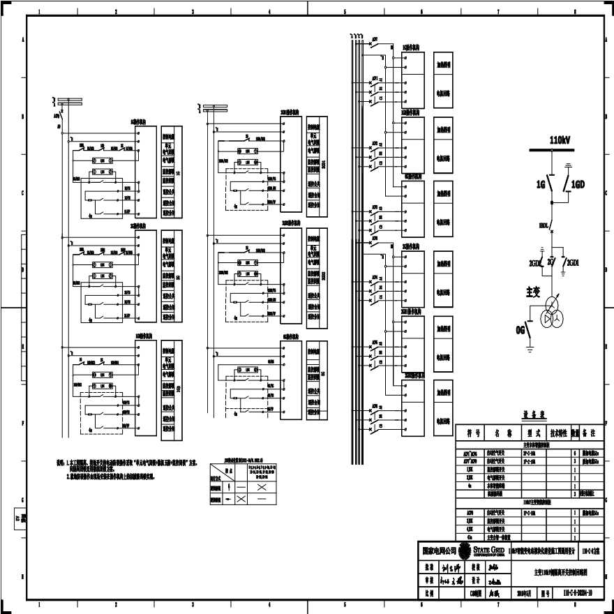 110-C-8-0 主变压器110kV侧隔离开关控制回路图.pdf-图一