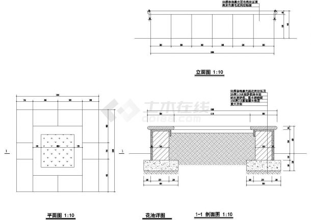 某市酒店标准花池cad设计图-图一