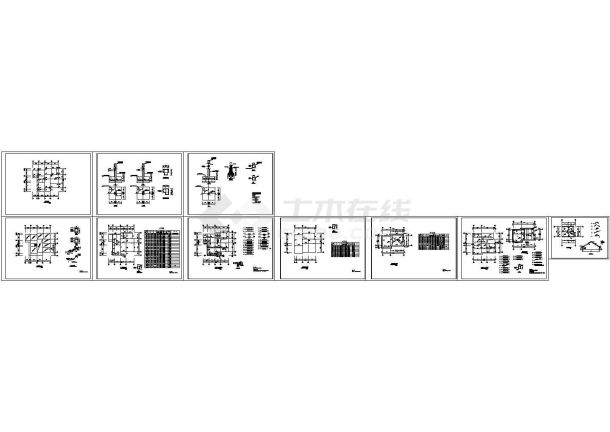 三层框架结构别墅结构施工图CAD版-图一