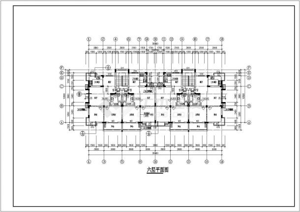 六层住宅楼详细设计施工全套建筑平立面CAD图纸-图二