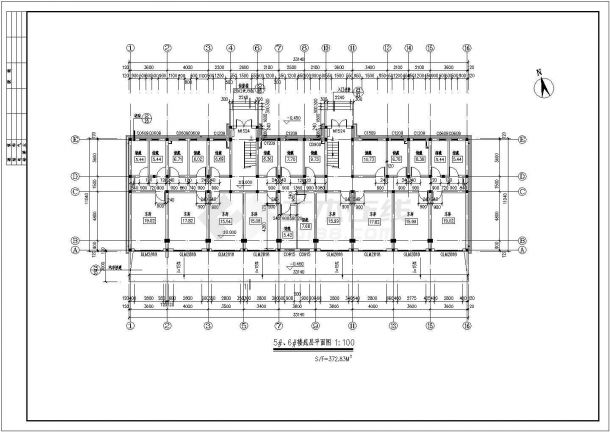 六层住宅小建筑详细设计施工全套建筑平立面CAD图纸-图一