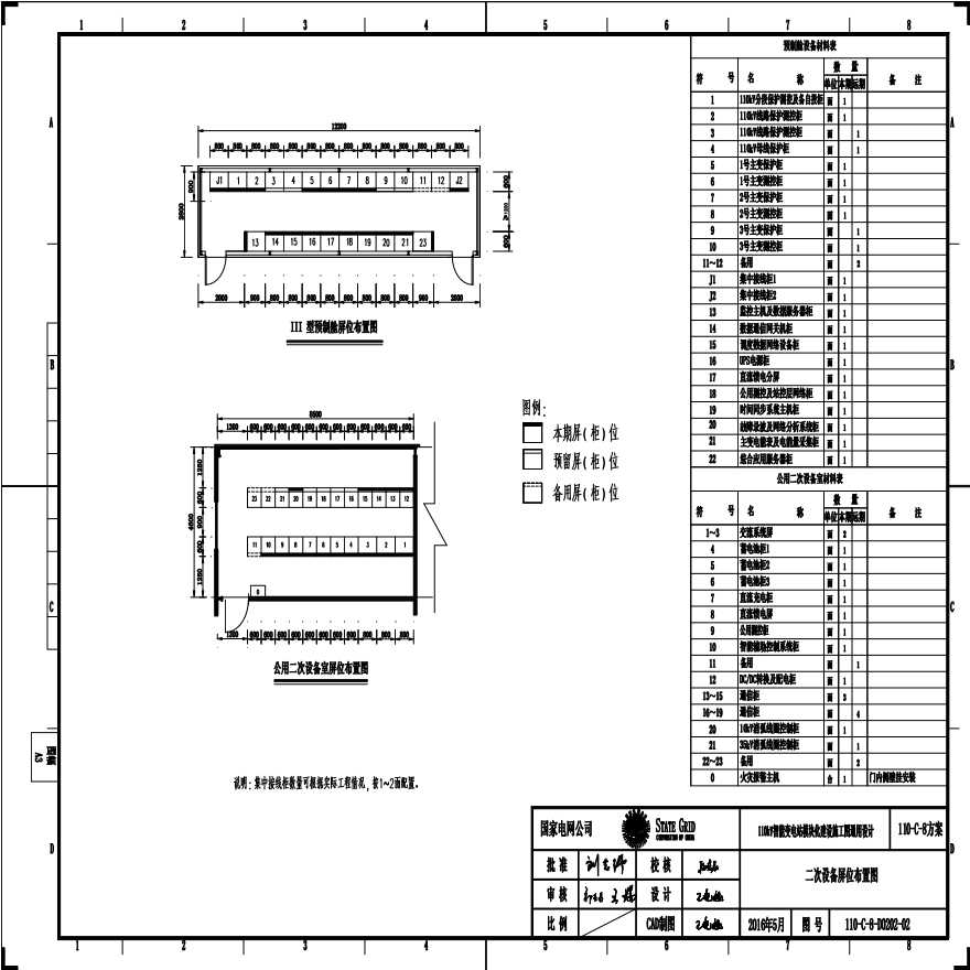 110-C-8-D0202-02 二次设备室屏位布置图.pdf-图一
