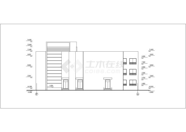 南京某社区幼儿园1950平米3层混合结构教学楼平立剖面设计CAD图纸-图二