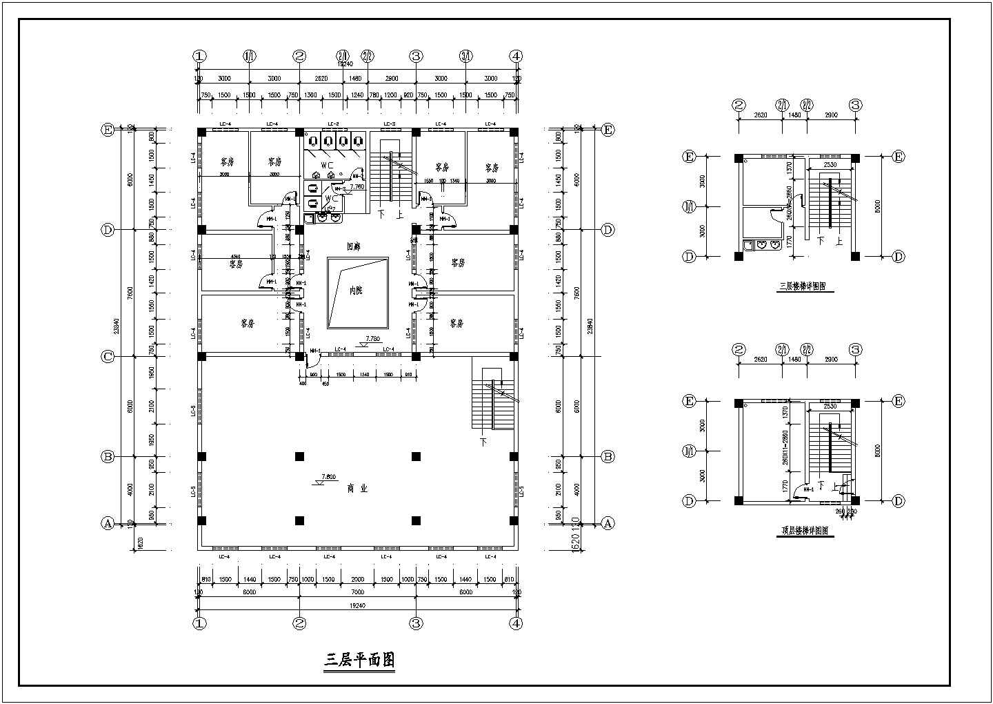 民斋建筑详细设计施工建筑CAD平面图纸