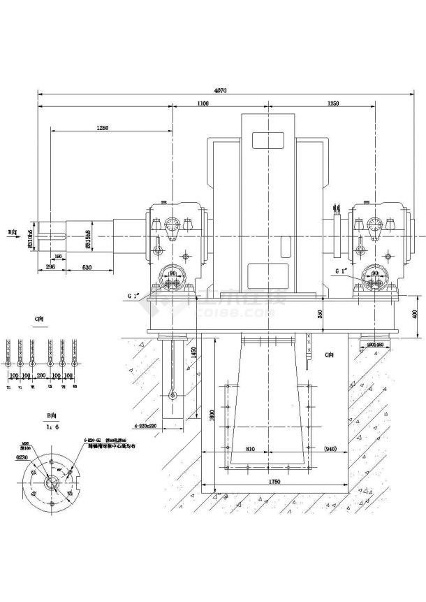 某工程SFW1600-8_1430发电机外形图-图一