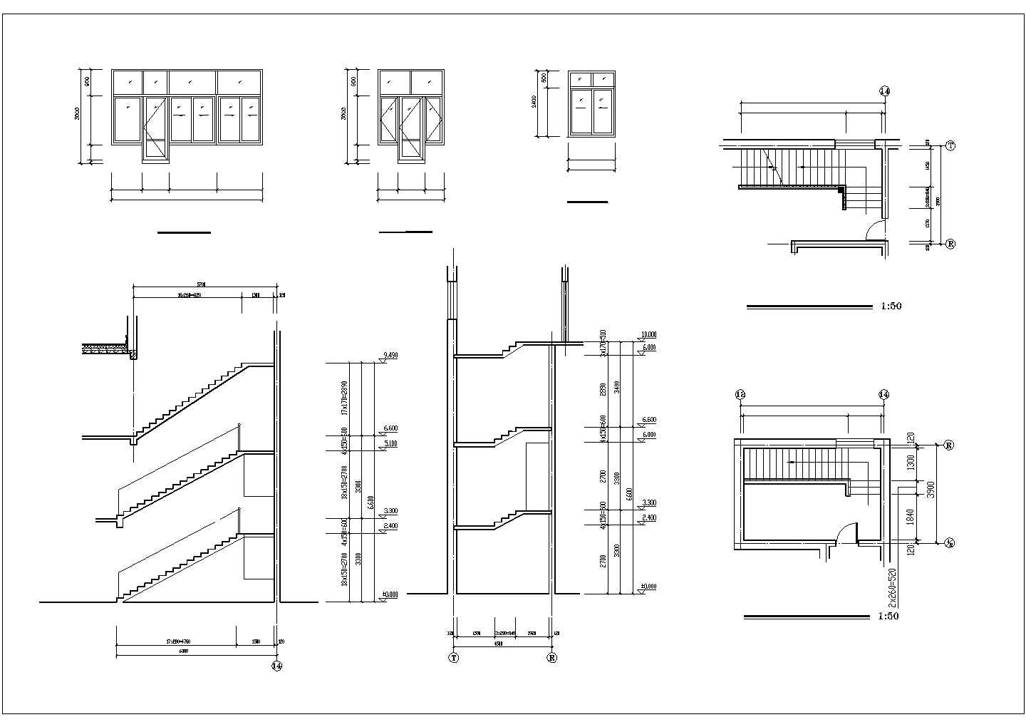 成都市某社区幼儿园1850平米3层混合结构教学楼建筑CAD设计图纸
