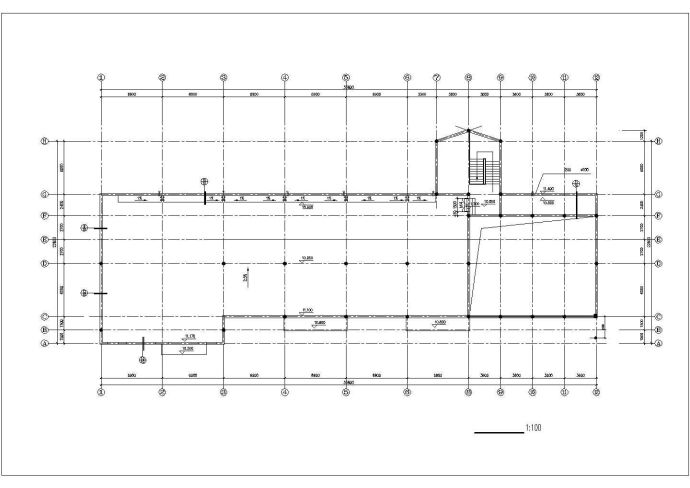 盐城市某社区幼儿园2500平米3层框架结构教学楼平立剖面设计CAD图纸_图1