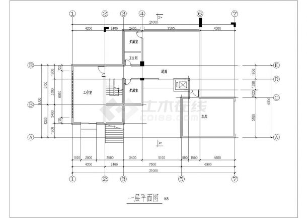 某别墅设计施工全套建筑平立面CAD图纸-图二