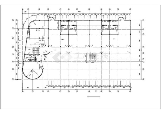 某艺术幼儿园3200平米左右3层框架结构教学楼平立剖面设计CAD图纸-图二