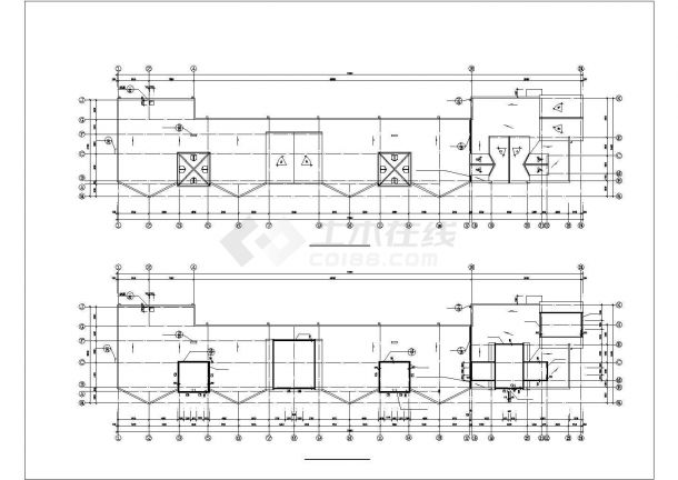 温州市某小区3层框架结构社区幼儿园平立剖面设计CAD图纸-图一