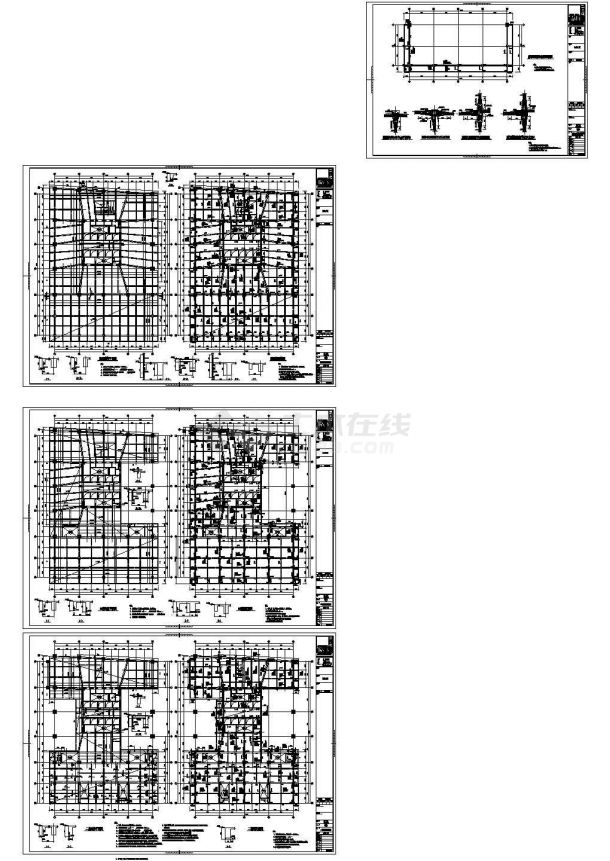 26层框架核心筒大厦结构施工图（含裙楼、架空层）CAD版-图一