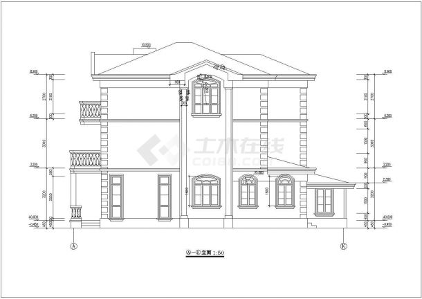 某别墅方案详细设计施工全套建筑平立面CAD图纸-图二