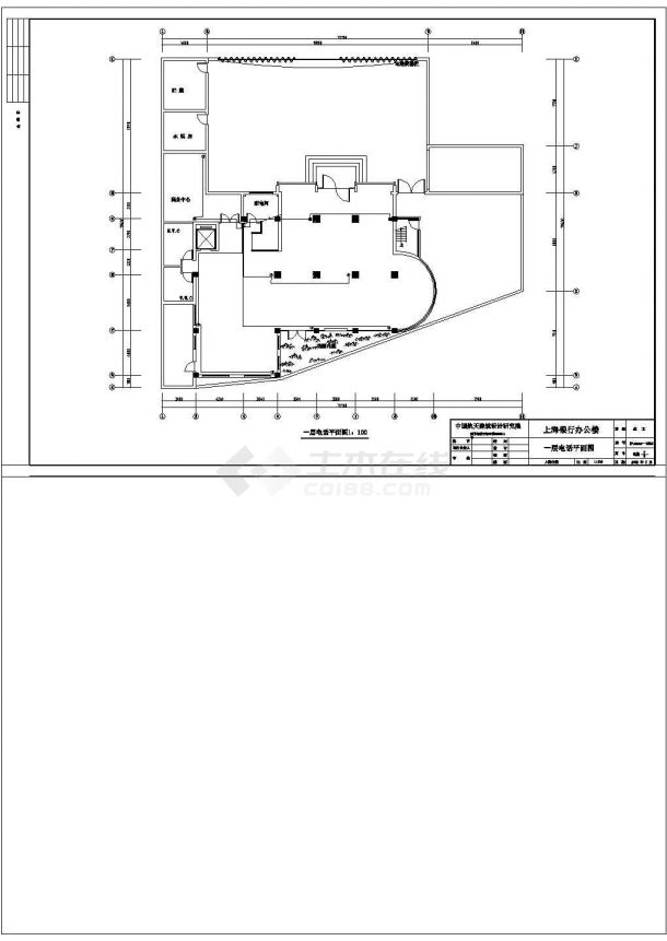 办公楼设计_某五层框架结构办公楼配电设计cad全套电气平面图（含设计说明，含弱电设计）-图二