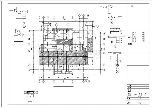 [辽宁]地上三层框架结构住宅楼改造加固结构cad图纸-图一