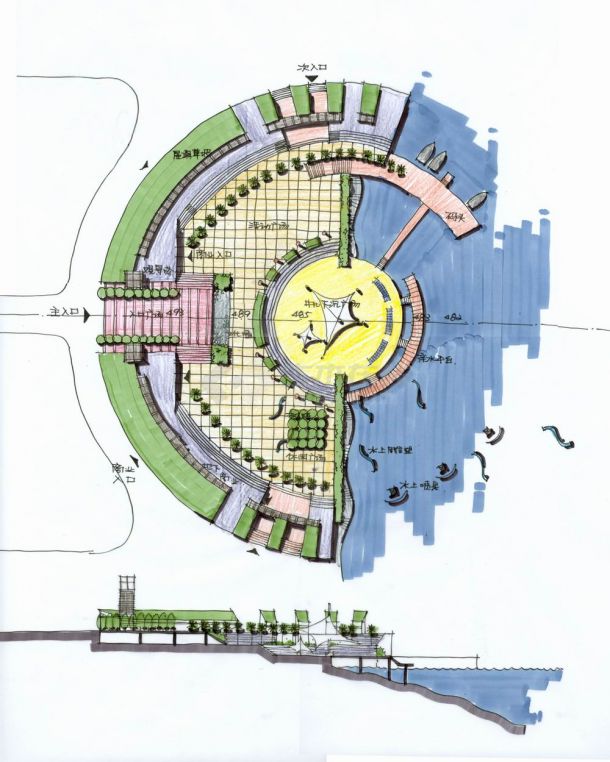 滨水广场景观设计-图一