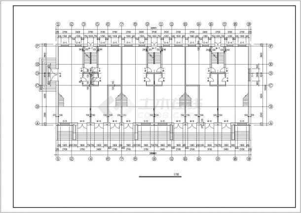 长沙市滨河路某小区六层住宅楼平立面设计CAD设计图（六层为复式）-图二