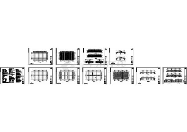 山东青岛某公司钢结构厂房CAD施工图-图一
