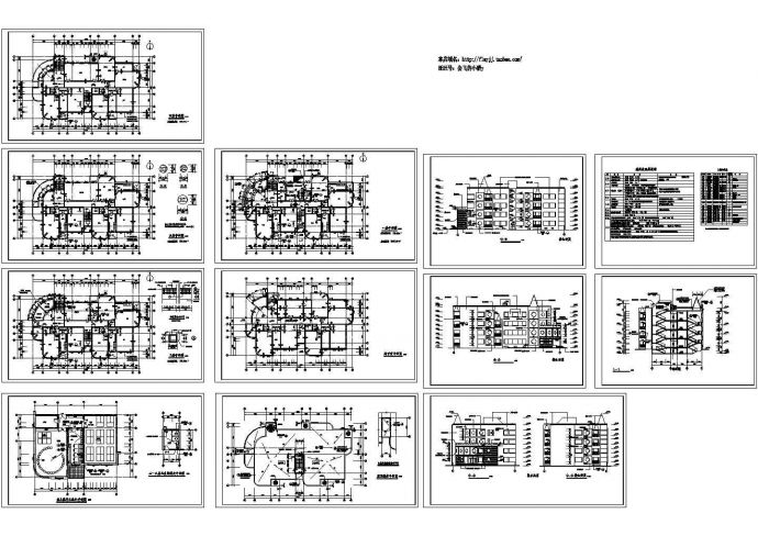 2895平米5层幼儿园综合楼建筑设计施工cad图纸，共十二张_图1